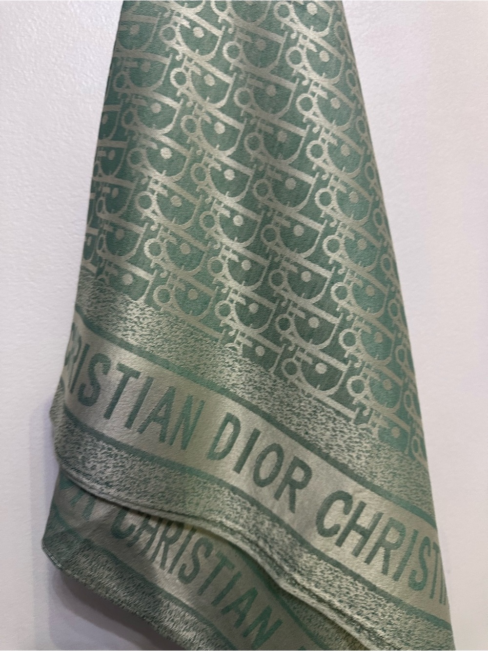 New Dior logo silk blend scarf wrap bandana 38”x38” - Picture 2 of 4